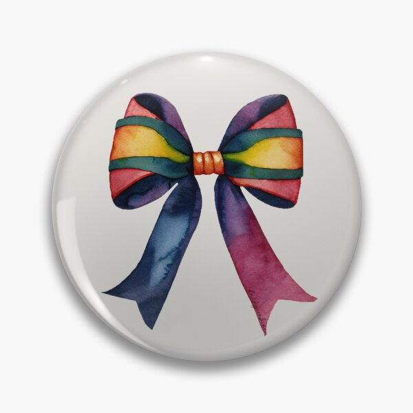 Item preview, AP267-17 Colorful Watercolor Ribbon Bow designed and sold by DuckyRubin.