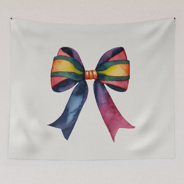 Item preview, AP267-17 Colorful Watercolor Ribbon Bow designed and sold by DuckyRubin.