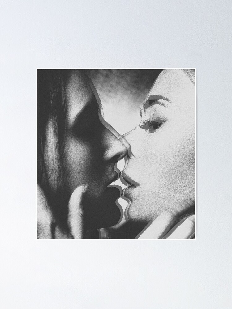 "Girls Kissing" Poster by hypnotzd Redbubble