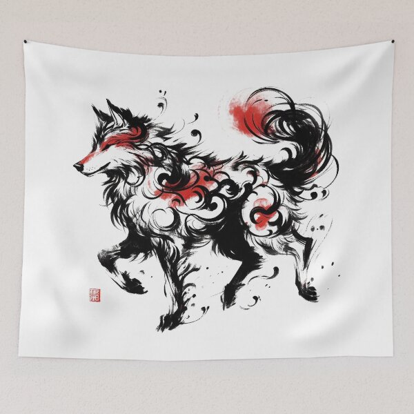 Item preview, Chinese Style Ink Wolf designed and sold by Lukasz Kobylka.