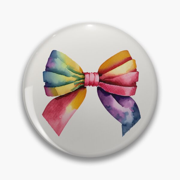 Item preview, AP267-19 Colorful Watercolor Ribbon Bow designed and sold by DuckyRubin.
