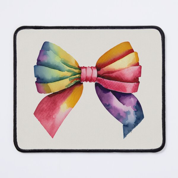 Item preview, AP267-19 Colorful Watercolor Ribbon Bow designed and sold by DuckyRubin.