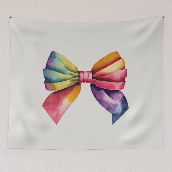 Item preview, AP267-19 Colorful Watercolor Ribbon Bow designed and sold by DuckyRubin.