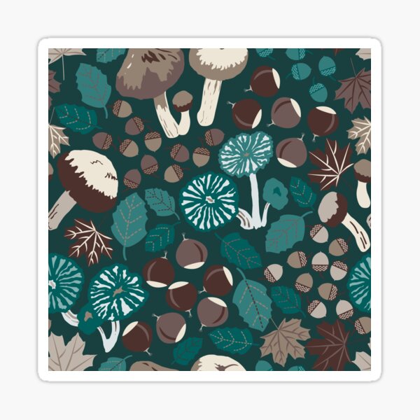 Forest harvest on dark teal Sticker