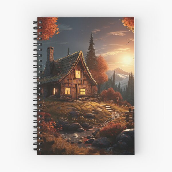 Item preview, Fall Cabin at Sundown designed and sold by dabblerscorner.