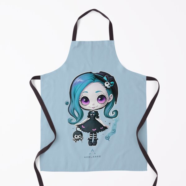 Item preview, Cute little gothic witch, blue and turquoise, Akelarre designed and sold by AkelarreDesigns.