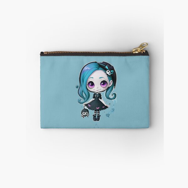 Item preview, Cute little gothic witch, blue and turquoise, Akelarre designed and sold by AkelarreDesigns.