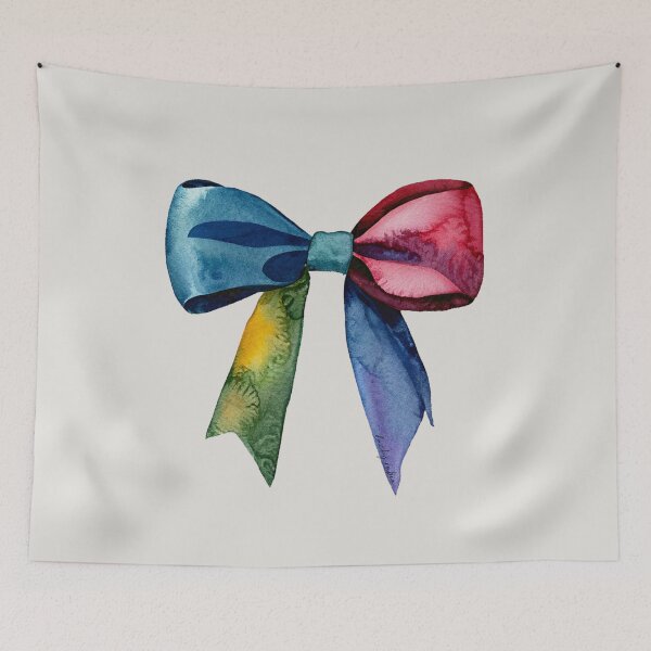 Item preview, AP267-20 Colorful Watercolor Ribbon Bow designed and sold by DuckyRubin.