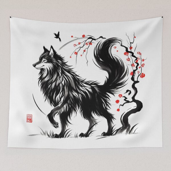 Item preview, Chinese Style Ink Wolf designed and sold by Lukasz Kobylka.