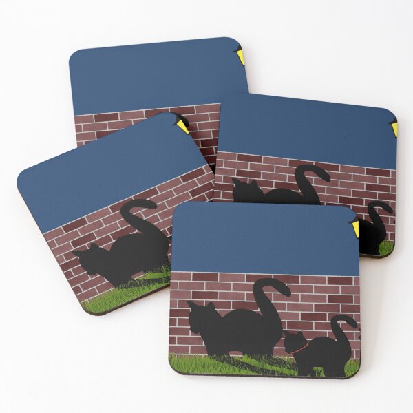Item preview, A black cat's shadow on a wall designed and sold by TatiRibeiro.