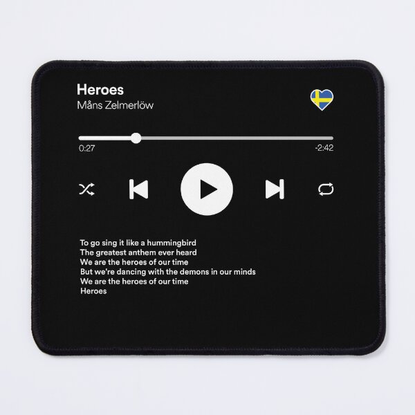 Item preview, Mans Zelmerlow, Heroes - Music Player style - Eurovision 2015 Winner Sweden designed and sold by Vision-Tees.
