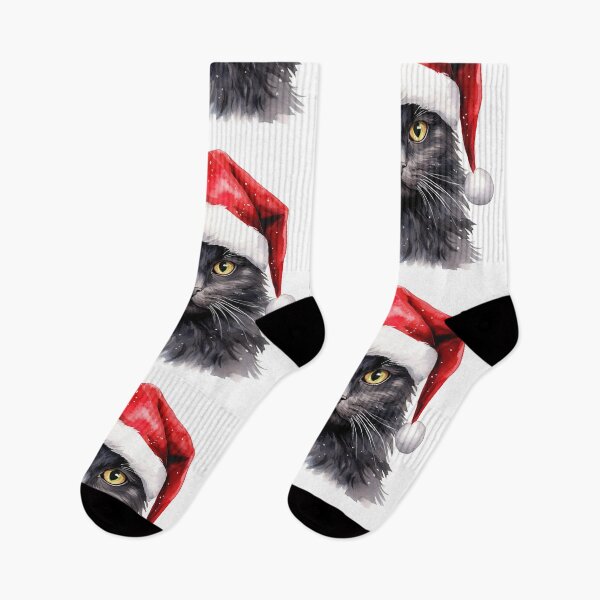 Item preview, Christmas Longhaired Black Cat  designed and sold by rmcbuckeye.