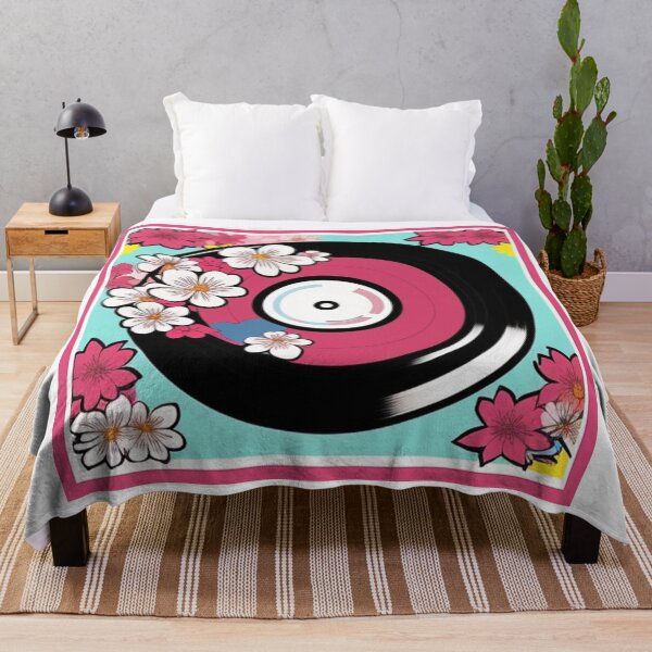 Item preview, Retro Kawaii Aesthetic Pink Sakura Flowers Vintage Vinyl designed and sold by musicgeniusart.