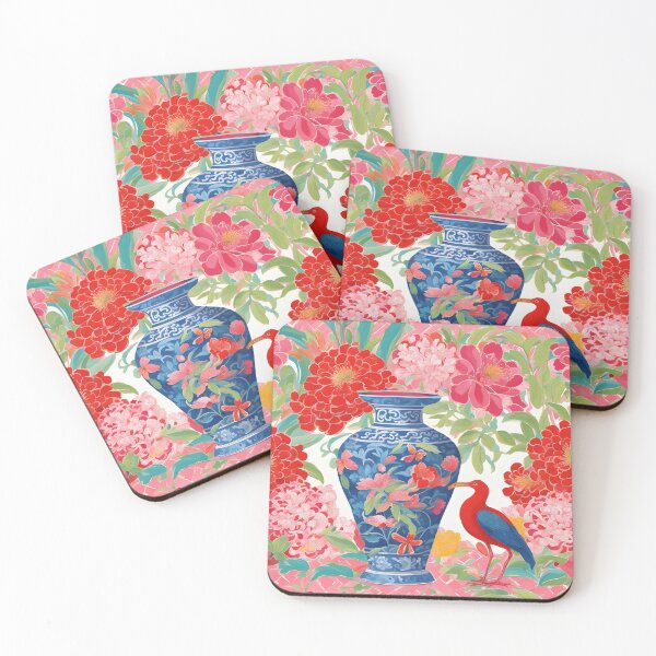 Item preview, Chinoiserie Ibis and ginger jar designed and sold by SophieClimaArt.