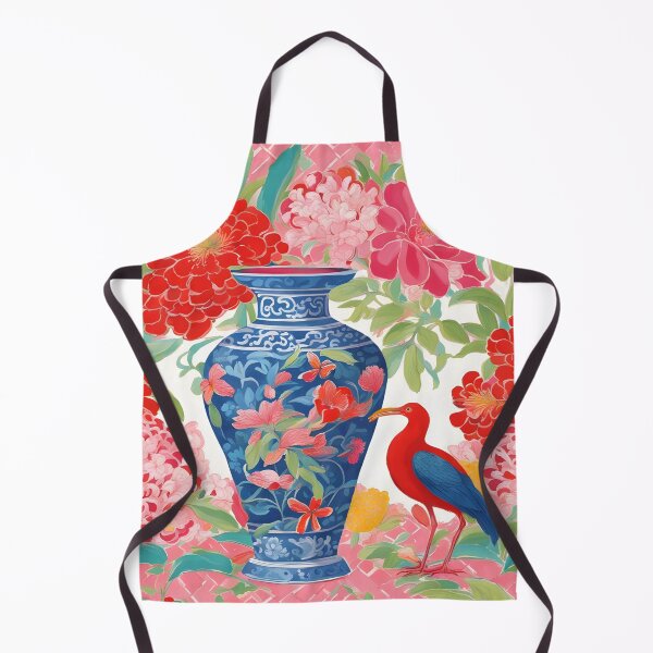 Item preview, Chinoiserie Ibis and ginger jar designed and sold by SophieClimaArt.