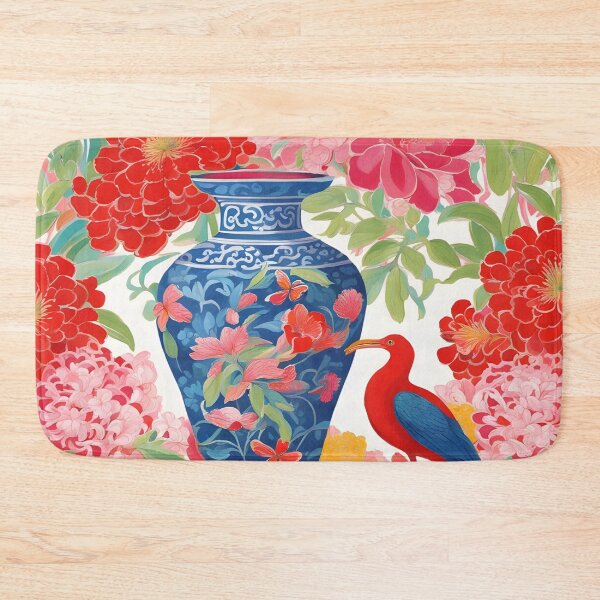 Item preview, Chinoiserie Ibis and ginger jar designed and sold by SophieClimaArt.