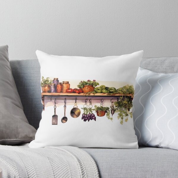 Item preview, Colorful Kitchen shelf with herbs, vegetables, utensils and mason jars  designed and sold by KERaney.