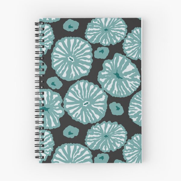 Item preview, Abstract blue mushrooms on black designed and sold by Anne-Leue.