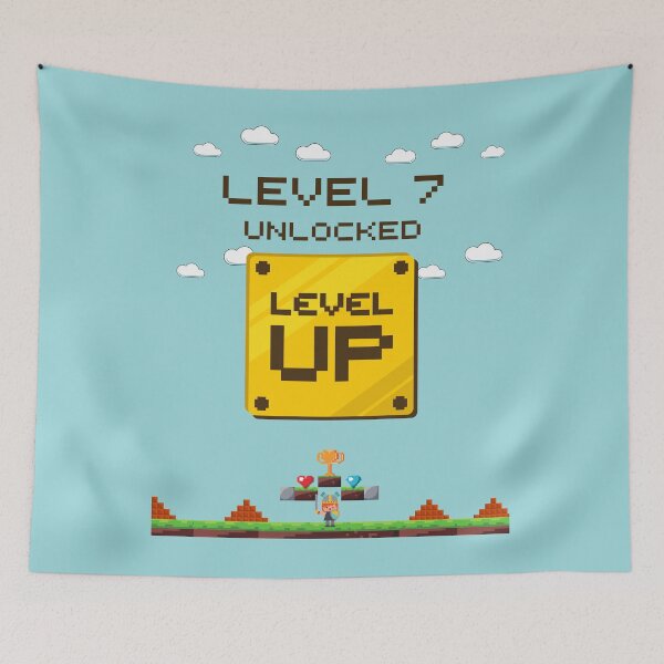 Item preview, level up unlocked birthday 7 years old designed and sold by Shadyfruit.