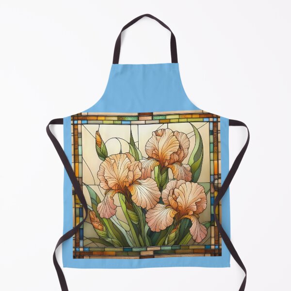 Item preview, Peach Iris Flower Stained Glass design designed and sold by CattyCornerPOD.