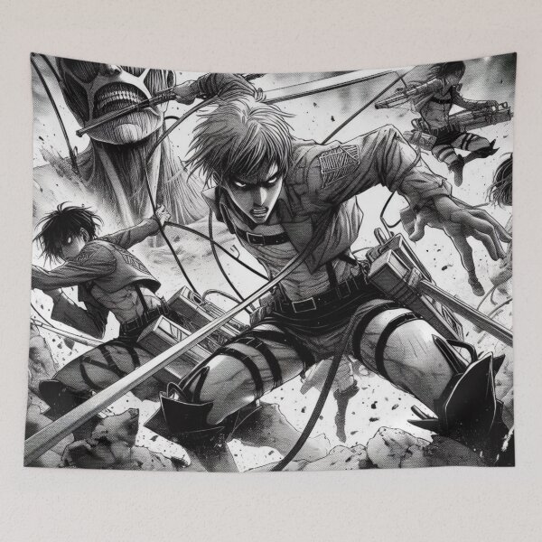 Item preview, Titan Black and White Fight designed and sold by AnimeRay.