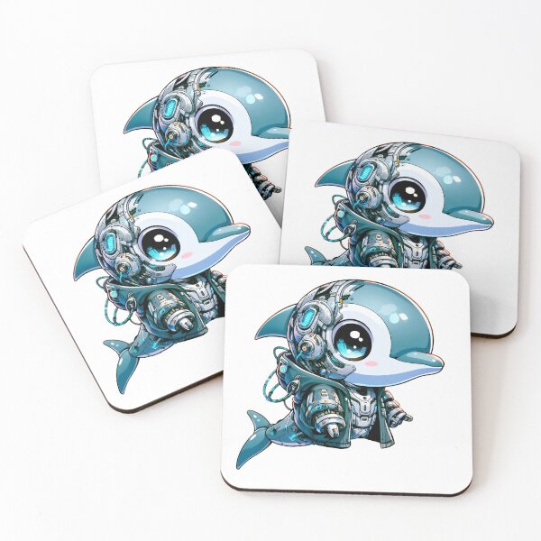 Item preview, Cute Cyberpunk Robot Dolphin! designed and sold by kukamatsu.
