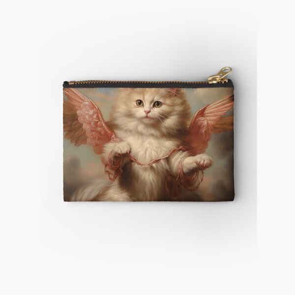 Aperçu de l'œuvre Chat chérubin aux ailes roses créée et vendue par ReverseWorld.