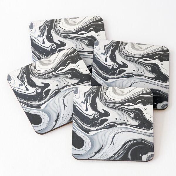 Item preview, Flow Painting Marble Black and White designed and sold by Artful3d.
