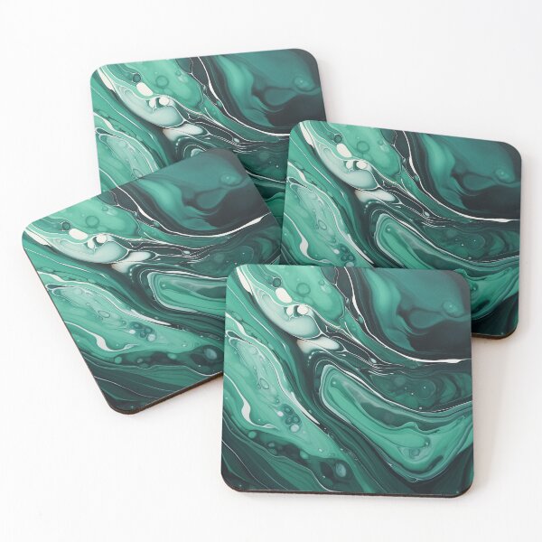 Item preview, Flow Painting Marble Green designed and sold by Artful3d.