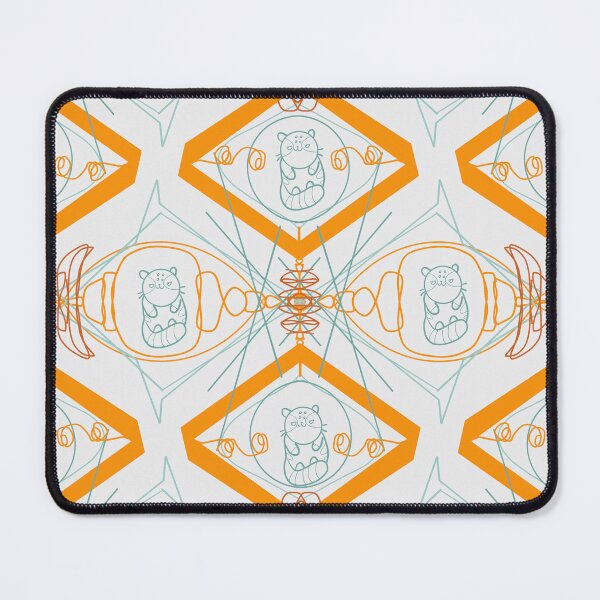 Item preview, Kawaii Cute Pallas Cat Orange an Teal Pattern designed and sold by dreamlara.
