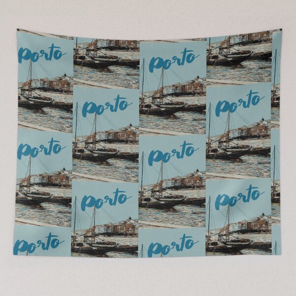 Item preview, Porto Skyline Reflections: Douro River Illustration designed and sold by Lemomo-artworks.