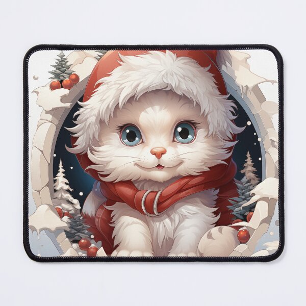 Item preview, Cartoon white santa kitten designed and sold by Gatterwe.