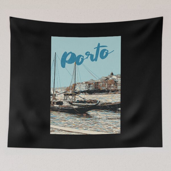 Item preview, Porto Skyline Reflections: Douro River Illustration designed and sold by Lemomo-artworks.