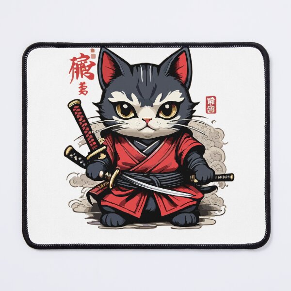 Item preview, vintage japanese samurai ninja cat designed and sold by YolaShopOnline.
