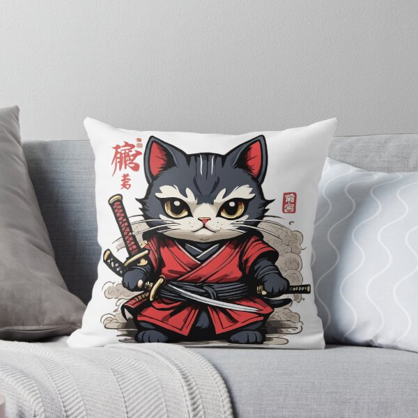 Item preview, vintage japanese samurai ninja cat designed and sold by YolaShopOnline.
