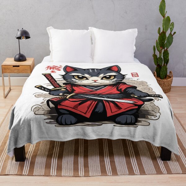 Item preview, vintage japanese samurai ninja cat designed and sold by YolaShopOnline.