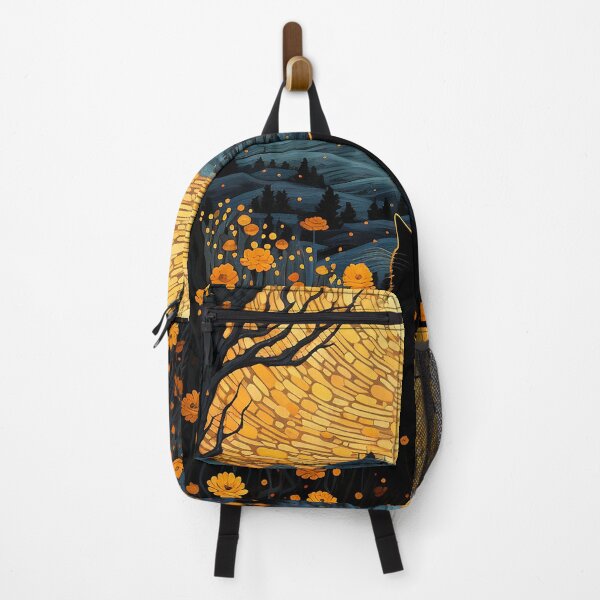 Item preview, Night Cat Among Yellow Flowers designed and sold by 3po3.