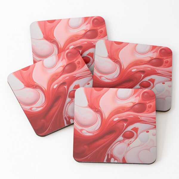 Item preview, Flow Painting Marble Red Pink designed and sold by Artful3d.