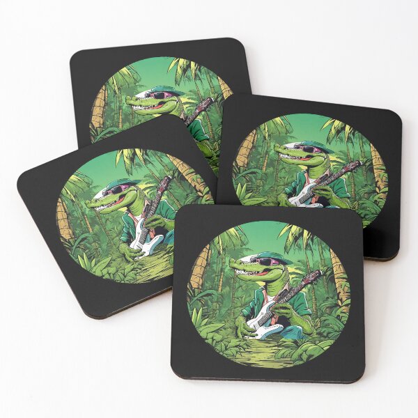 Item preview, WILD GUITARIST ALLIGATOR – guitarist alligator - rock alligator - wild musician designed and sold by Musicians-world.