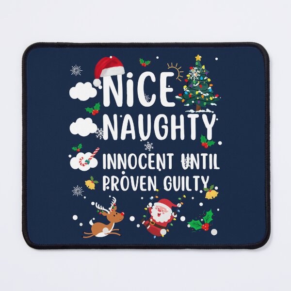 Item preview, Funny Christmas List Nice Naughty Innocent Until Proven Guilty Xmas Family Matching Pajamas designed and sold by LittleZea.