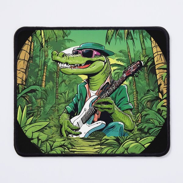 Item preview, WILD GUITARIST ALLIGATOR – guitarist alligator - rock alligator - wild musician designed and sold by Musicians-world.