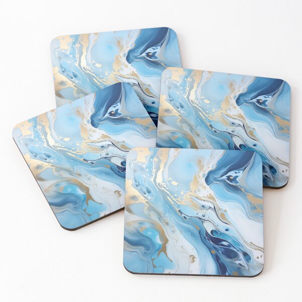 Item preview, Flow Painting Marble Blue with Gold designed and sold by Artful3d.