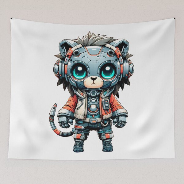 Item preview, Cute Cyberpunk Robot Lion! designed and sold by kukamatsu.