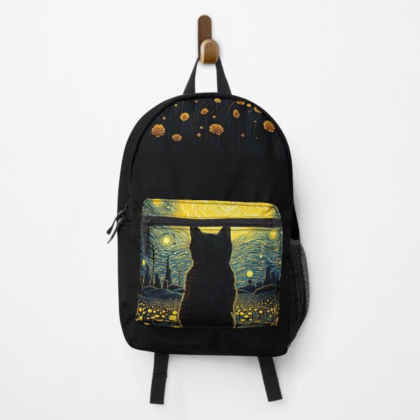 Item preview, Night Cat Among Yellow Flowers designed and sold by 3po3.