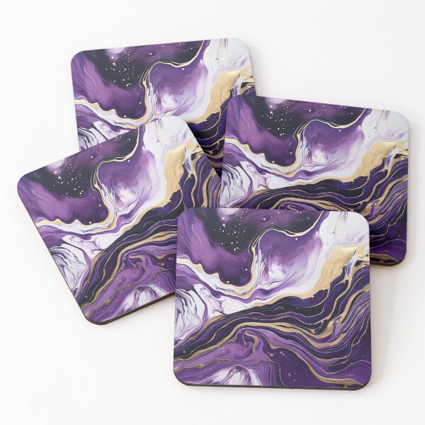 Item preview, Flow Painting Marble Purple with Gold designed and sold by Artful3d.
