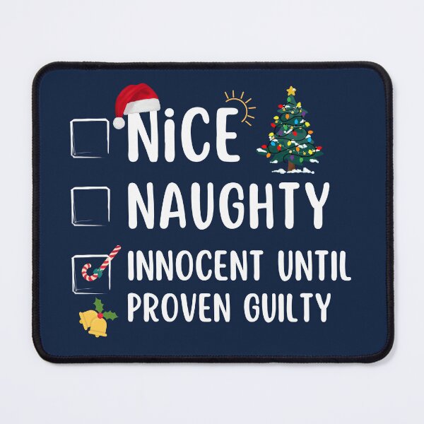 Item preview, Funny Christmas List Nice Naughty Innocent Until Proven Guilty Xmas Family Matching Pajamas designed and sold by LittleZea.