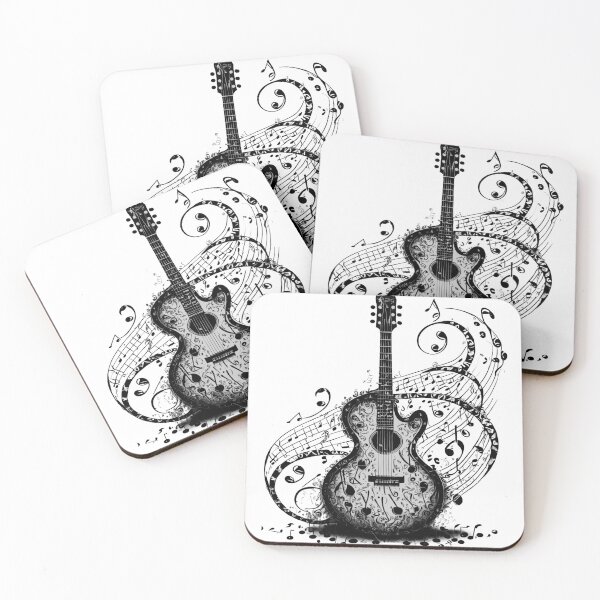 Item preview, Music Eminating Guitar Black and White designed and sold by SW-Graphics.