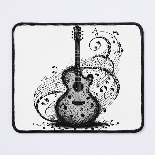 Item preview, Music Eminating Guitar Black and White designed and sold by SW-Graphics.
