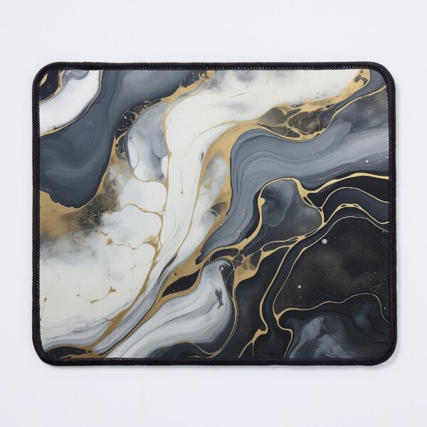 Item preview, Flow Painting Marble Black White with Gold designed and sold by Artful3d.