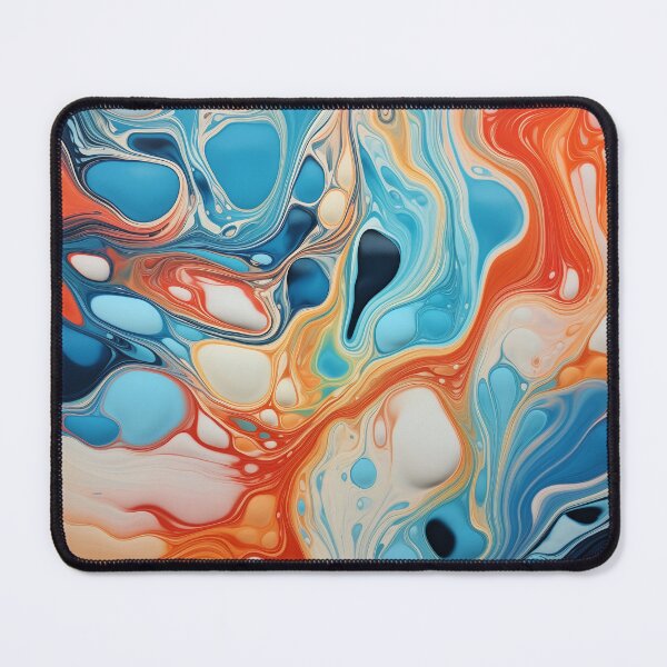 Item preview, Flow Painting Marble Blue & Orange designed and sold by Artful3d.